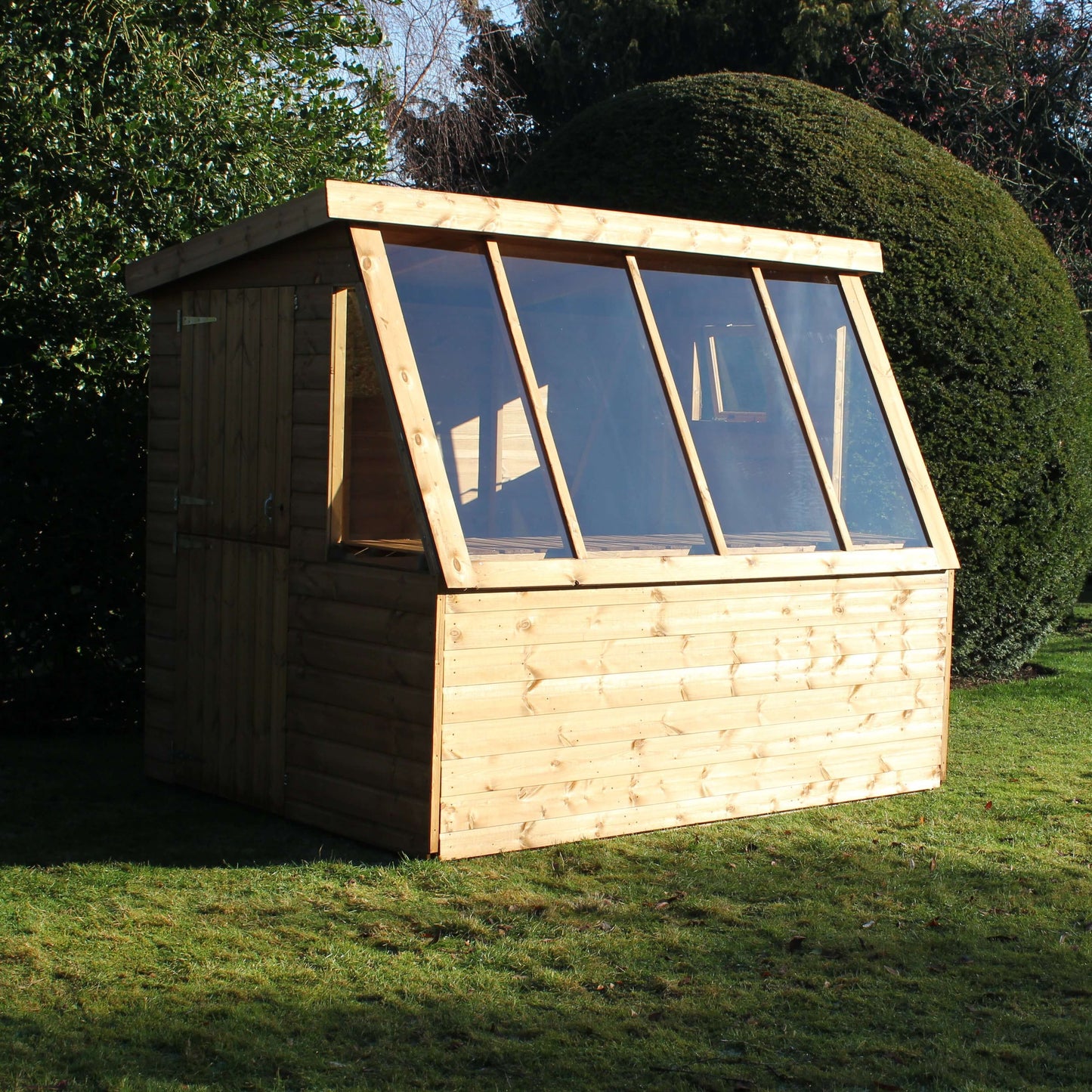 potting shed corner view and sunrise