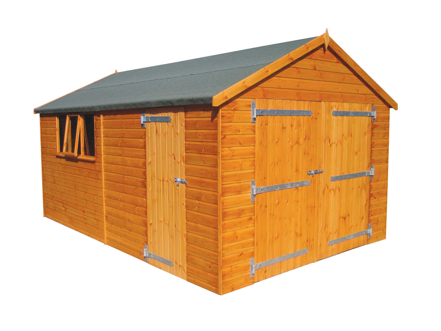 Timber garage shed with an Apex Roof, CAD drawing